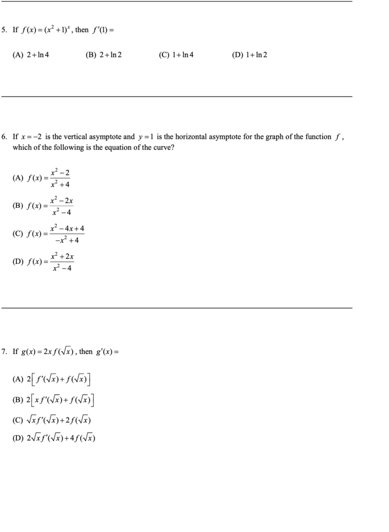 AP Calculus AB Practice Test 2